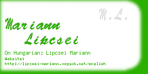 mariann lipcsei business card